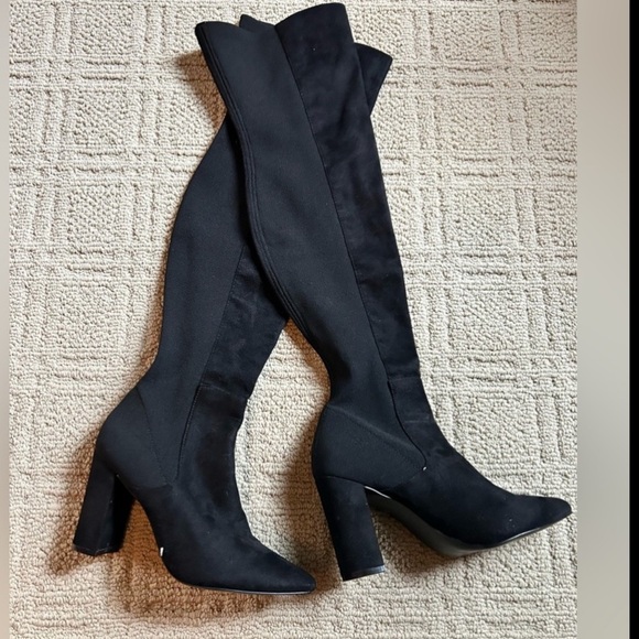 NWOT-Everley Elegant Black Over the Knee stretch Boots - Picture 6 of 7